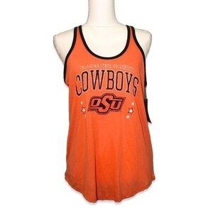 NWT OSU Oklahoma State University Cowboys Orange Black Racerback Tank Top New